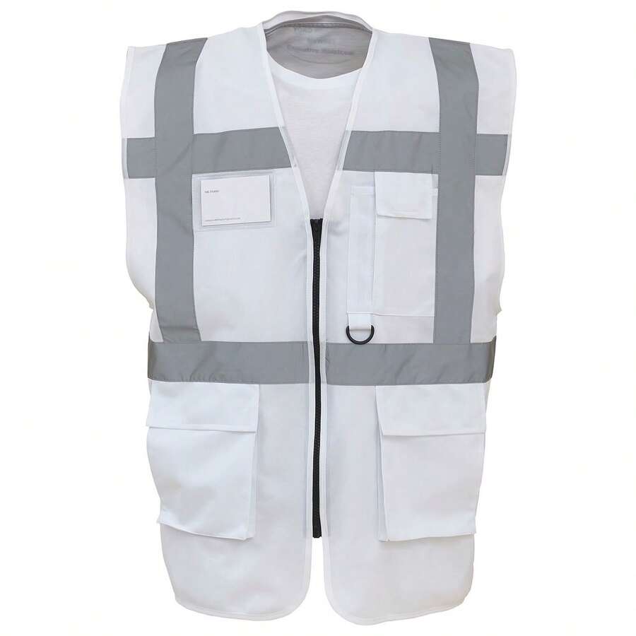 Yoko Unisex Adult Executive Hi-Vis Waistcoat - White - View 1