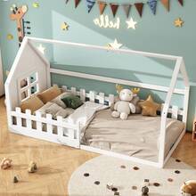 Bed Frame Kids House - 90x200cm - 白色 - 查看 4