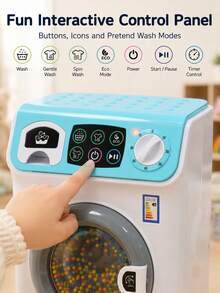 Children's Toy Washing Machine, Simulated Home Appliance Toy With Lights And Sound Effects, Simulates Washing Process, Pretend Play Toy, Home Appliance Toy, Role Play Game, Unisex Educational Toy, Holiday Birthday Gift, Children's Toy, Mini Realistic Home Appliance Toy, Baby Toy, Girls Toy, Children's Game, Toddler Toy, Girls Toy, Children's Toy - Washing Machine - View 4