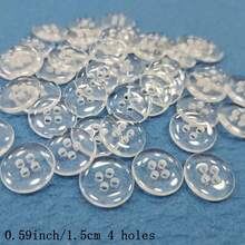 50pcs/Pack 1cm 1.5cm 1.8cm Transparent Shirt Buttons - 50 - View 4