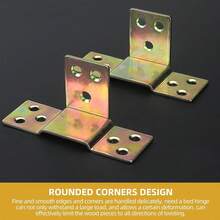 45pc Heavy-Duty Bed Frame Fixing Connector Set (5 Brackets + 40 Screws), Thickened Furniture Bed Connection Accessories, Assemble Bed Support Connectors, Suitable For Bed Hinges, Wooden Frame Brackets, Bed Beam Brackets, And Hardware Connectors. - 5 Fixed Brackets + 40 Screws - View 8