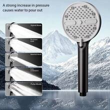 5-Mode Handheld Shower Head Set With 1.5m Hose, Adhesive Bracket And Sealing Tape, Black Bathroom Shower Set - Shower Head - View 4