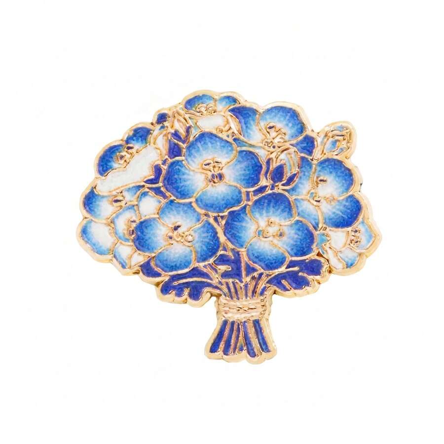 Forget-Me-Not Flower Enamel Pin Fashion Decorative Badge Ornaments Lapel Bag Badges Gifts - Multicolor - View 1