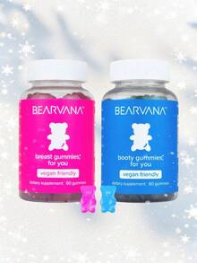 BEARVANA Top Support & Peach Gains Combo Pack Gummies For Women | Herbal Fitness Support Dietary Supplement | 9 Herbal Extracts  | Berry Flavor Gummy Bears | Non-GMO Gluten Free | 120 Capsules Total,2-Pack Free Shipping - 1 - 查看 1