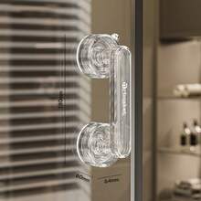 Multifunctional Acrylic Suction Cup Door Handle Suitable For Cabinets, Drawers, Windows, Kitchen And Bathroom Sliding Doors - Multifunctional Glass-Like Furniture Pull Handle, Seamless Handle, Strong Vacuum Suction Handle, Suitable For Kitchen, Bathroom, Bedroom, Refrigerator, Indoor And Outdoor Universal - Multicolor - View 7