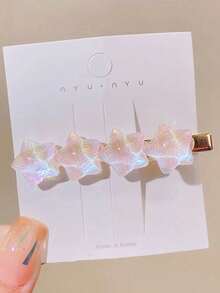 Elegant Women's Hair Clip, Cute Gradient Star-Shaped Decoration Bangs Clip, Daily Hair Accessory - Mixed Color - View 12