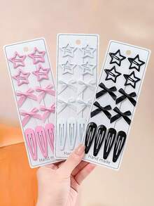 39/36/24pcs Satin Large Bow Hair Clips Set, Includes Large & Small Bow BB Clips, Y2K Sweet Cute Hair Accessories, Suitable For Kids & Girls, Daily School, Date, Vacation Use - Multicolor - View 5