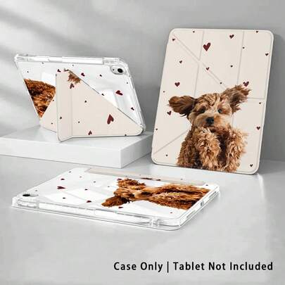 Heart, Dog And Other Pattern Painted Effect Tablet Protective Case, Compatible With Honor 8/9/10/X8/X8A/X9/X8Pro/X9A/ MatePad Se 11 Inch/MatePad 11 Inch/11.5 Inch/MatePad Pro/Matepad 11.5 2025/Apple 8/9/10th/11th Gen 2025 (A16)/ Galaxy Tab A7/A9