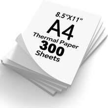 300 Sheets A4 Thermal Paper, A4 Portable Printer Paper, 8.5 X 11 Inch US Letter Size Thermal Paper, Inkless, Foldable Printing Paper, Compatible With Portable Thermal Printers, Suitable For Study, Office And Home Use - 300 Sheets - View 1