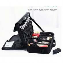 Large Capacity Professional Makeup Case, Can Be Hung On Luggage, Multifunctional One Shoulder/Backpack Style Makeup Artist Cosmetic Storage Box, Beauty And Nail Care Storage Box - Black - View 8