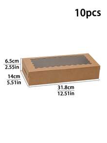 5pcs/10pcs/15pcs White Cardboard Wavy Window Cookie Box, No Handle, Can Be Used As Muffin Box, Cookie Box, Bread Box With Window, Suitable For Pastries, Pies, Muffins, Chocolate, Strawberry - View 16