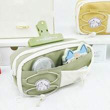 New Cute Unique Large Capacity Multi-Layer Drawstring Pencil Case/Cosmetic Bag, High-Quality Stationery Storage Bag, Suitable For Middle School Girls, Portable School Supplies Storage, Pencil Pouch, Student Backpack - Multicolor - View 3