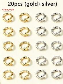 5/12/20pcs Copper Jump Rings, 18K Gold Plated, Open Rings, Half Open Rings, Suitable For Connecting Pendants, Jewelry, Bracelets, Necklaces And Lobster Clasps - Wolf Fang Half-closed Opening Ring - View 23