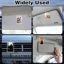 2pcs Transparent Self-Stick Car Sun Visor Photo Holder, Lightweight Acrylic Picture Clip, Novelty Personalized Vehicle Interior Decor Gift - Photo Clip - View 6