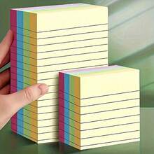 100 Sheets Colorful Horizontal Lined Sticky Notes, Portable Self-Adhesive Memo Pads, Aesthetic Stationery For Students & Office Workers, Back To School School Supplies - one-size - View 14