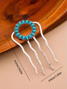1 Peça Pente de Cabelo de 4 Dentes, Novo Estilo Chinês Elegante e Requintado, Ornamento de Cabelo, Grampo de Cabelo Estilo Antigo - Multicolorido - Visão 8