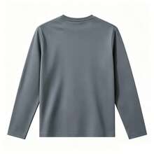 Men's Outdoor Long Sleeve Crew Neck T-Shirt, Fitness Training Sports Top - Grey - View 3