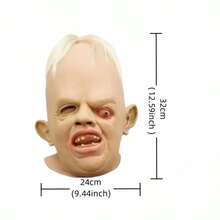 1pc Funny One-Eyed Monster Full Face Live Streaming Prop Cosplay Mask, Practical Horror Asymmetrical Eye Ghost Mask Full Head Cover, Suitable For Holiday Party Costume Cosplay Horror Haunted House Prop - Mask - View 10