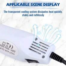 Pistola de calor de temperatura ajustable, pistola de calor eléctrica especial para embalaje de automóviles y soldadura, soplador de tubos termorretráctiles y película para bricolaje, pistola de calor. - Negro - Ver 3