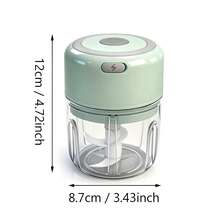 電動迷你食物切碎機-小型便攜式廚房電器,無線電動大蒜切碎機與迷你食物處理機,便攜式迷你食物處理機,可充電蔬菜攪拌機(輕量化設計,適用於堅果、辣椒、洋蔥)塑膠材質,蔬菜切碎攪拌機 - 彩色 - 查看 3