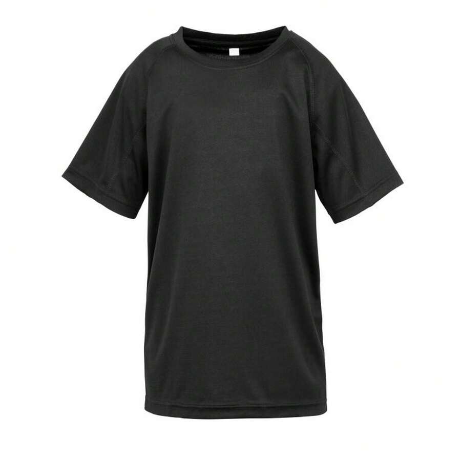 Spiro Impact Childrens/Kids Junior Performance Aircool T-Shirt - Black - View 1