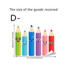 Dopamine Rainbow Cartoon Funny Smiling Face Crayon Drawing Window Sticker, Double-Sided PVC Static Adhesion Glass Decal, Suitable For Back To School Season Classroom, Kindergarten, Bedroom, Study Room And Home Decor - Multicolor - View 11