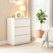3-Drawer Dresser, Modern Bedroom Storage Cabinet, White - 白色 - 查看 7