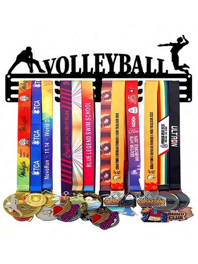 1pc Metal Medal Display Rack, Wall Decor Organizer For Sports Awards, Weatherproof Showcase For Volleyball Gold/Silver/Bronze Medals, Perfect Gift For Sports Fans And Champions, Suitable For Indoor And Outdoor Display