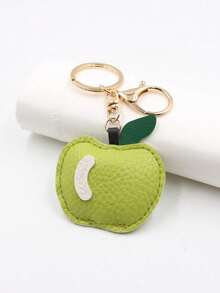 1/2pcs Unisex New PU Leather Apple Keychain, Cute Fruit Pendant, Suitable As Gift For Friends And Family, Minimalist Backpack/Car Key Chain Accessory, With ID Card Holder, Car Accessory Packaging Decoration, Perfect Gift For Mom, Dad, Graduates And Teachers - Multicolor - View 4