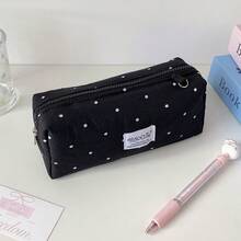 Tempat Pensil Polkadot yang Sangat Menarik, Tas Penyimpanan Minimalis Multi-Warna Kapasitas Besar dengan Lapisan Jaring dan Kompartemen, Cocok untuk Alat Tulis Harian Siswa, Kuas Rias, Barang-Barang Lain, Tas Penyimpanan Alat Tulis Praktis untuk Siswa - A - View 6