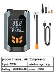 汽車電池啟動器 附 150PSI 充氣機,便攜式汽車啟動電源銀行,具備自動關機功能,汽車電池充氣泵,附跳線與照明燈 - ST-9632 - 查看 12