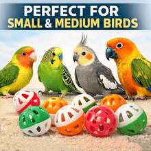 15pcs/10pcs/5pcs/1pc Bird Bell Ball Toy, Jingle Sound Diameter 3.8cm (1.5 Inch), Colorful Cat Teaser Dog Teaser Parrot Toy Ball, Built-In Bell, Interactive Bird Cage Toy, Suitable For Budgies, Cockatiels, Lovebirds And Other Small Birds, Perfect Holiday Gift For Pets - View 5