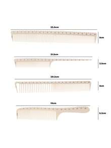 1/4 Pacotes de Pentes Profissionais para Corte de Cabelo com Escala, Conjunto de Pentes de Estilização Antiestáticos de Fibra de Carbono para Cabeleireiro de Salão, Pente de Cauda Fino e Dentes Largos para Corte de Cabelo, Estilização, Uso Doméstico & Corte de Cabelo DIY para Estudantes - Multicolorido - Visão 6