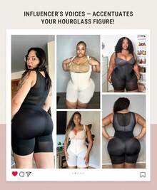FeelinGirl  Colombianas Moldeadoras Butt Lifting Shapewear Tummy Control Postpartum Faja Body Shaper With Zipper Crotch - Black - View 6