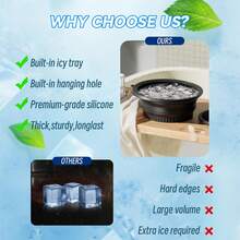 1pc Home Facial Ice Bath Basin - Silicone Foldable Basin, Suitable For Outdoor And Beauty Use (Facial Ice Therapy/Beauty Tool) - A - View 4