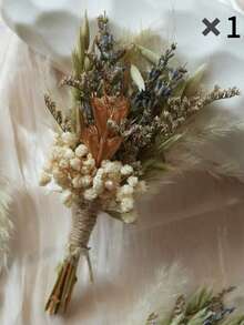 1/2/4/8/12pcs Boho Mixed Artificial Mini Flower Bouquets, Durable Handmade Florals For Table Centerpiece, Bridal Shower, Gift Wrapping & Wedding DIY Crafts - Brown - View 8