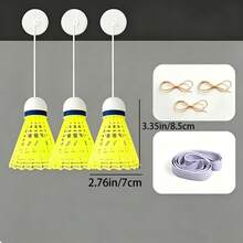 1 Set Badminton Rebound Training Kit, Indoor Glossy Badminton, Portable Badminton Training Equipment | Badminton Set With Elastic Shuttlecocks (Racket Not Included) - Multicolor - View 4