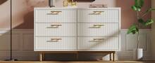 White Sideboard With 6 Drawers - Modern Wall Unit For Bedroom & Living Room In Wood For Dining - 白色 - 查看 11