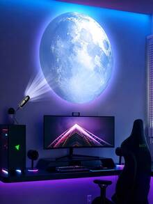 360°旋转星月投影灯,USB/插电式,可爱氛围装饰灯,便携式USB/插电式LED投影灯,适用于墙壁和天花板装饰,LED星空氛围灯 - 多色光 - 查看 10