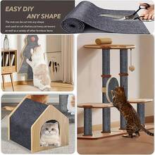 Cat Scratch Furniture Protector, Self-Adhesive Sofa Anti-Scratch Pad, Durable Cat Scratching Post Mat, Trimmable Sofa Wall Protector Pad, Cat Scratch Board - 30 X 200 cm - View 6