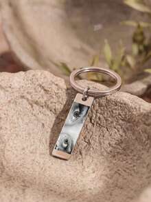1PC Personalized Couple Eye Photo Keychain | Customized Rectangular Long Photo Keychain | Stainless Steel Long Customized Keychain | Gold Silver Black Couple Photo Keychain | Family Memorial Photo Keychain | Personalized Customized Eye Keychain | Gift For Couples Anniversary | Valentine's Day Gift, Gift For Boyfriend, Anniversary Gift, Gift For Husband He She, Long Distance Relationship Gift - Custom Keychains - View 9