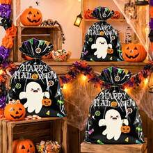 10/30pcs Halloween Plastic Gift Bags, Halloween Cute Ghost Gift Bags, Halloween Candy Bags, Halloween Cookie Baking Bags, Halloween Storage Bags, Children Trick Or Treat Decoration Bags, Children Happy Party Decoration, Halloween Table Centerpiece Decoration, Halloween Room Decoration, Halloween Home Decoration, Day Of The Dead Gifts, Day Of The Dead Decoration, Party Favors - Halloween Ghosts - View 7
