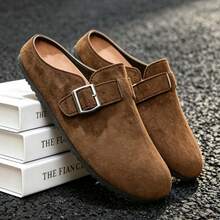 Men's Summer Genuine Leather Sandals, Youth Beach Shoes, Lightweight Breathable Slippers, Men's Low-Top Sandals - Brown - View 5