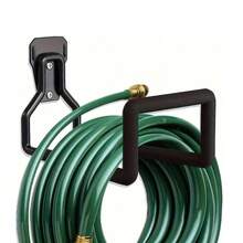 Garden Hose Bracket Wall Mount, Outdoor Heavy Duty Water Hose Rack, Metal Hose Reel Hose Holder Hose Hook, With 2 Screws, For Garden Hose, Expandable Hose, Water Hose Extension Hose - Black - View 1