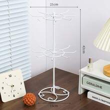 1pc Iron Art Multi-Layer Detachable Jewelry Storage Rack For Necklace, Watch, Bracelet, Earring, Ring, Women Daily Organizing Back To School, Room Decor - Rotating Iron Storage Rack - View 12