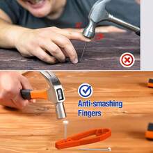 1/2pcs/1set Nail Punch | Non-Slip Joint Pliers, Finger Protection, Portable Nail Fixing Tool, Home Essential - Multiple Styles - View 1