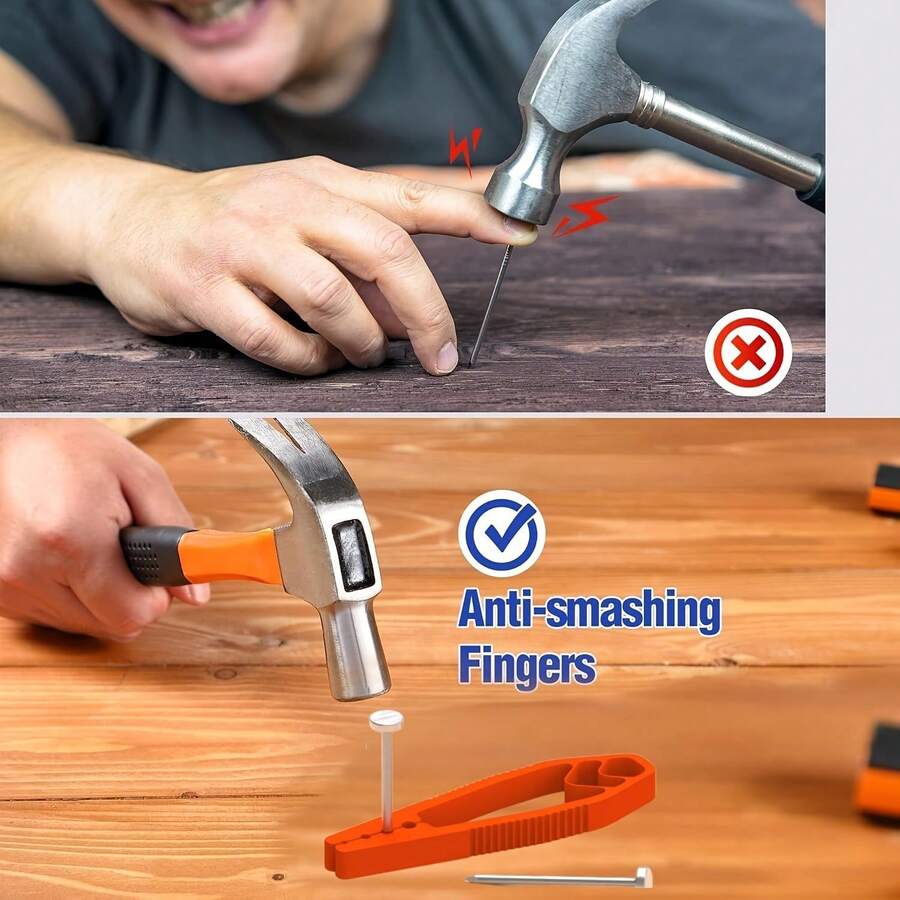 1/2pcs/1set Nail Punch | Non-Slip Joint Pliers, Finger Protection, Portable Nail Fixing Tool, Home Essential - Multiple Styles - View 1
