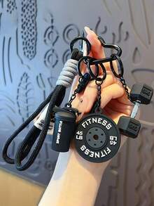 1 Stück Fitness-Serie Schlüsselanhänger, kreativer Anhänger Schlüsselring, Rucksack Dekoration Schlüsselring, Auto Schlüsselring, mehrfarbiges Schlüsselzubehör Set, Verlustschutz - Verschiedenfarbig - Übersicht 10