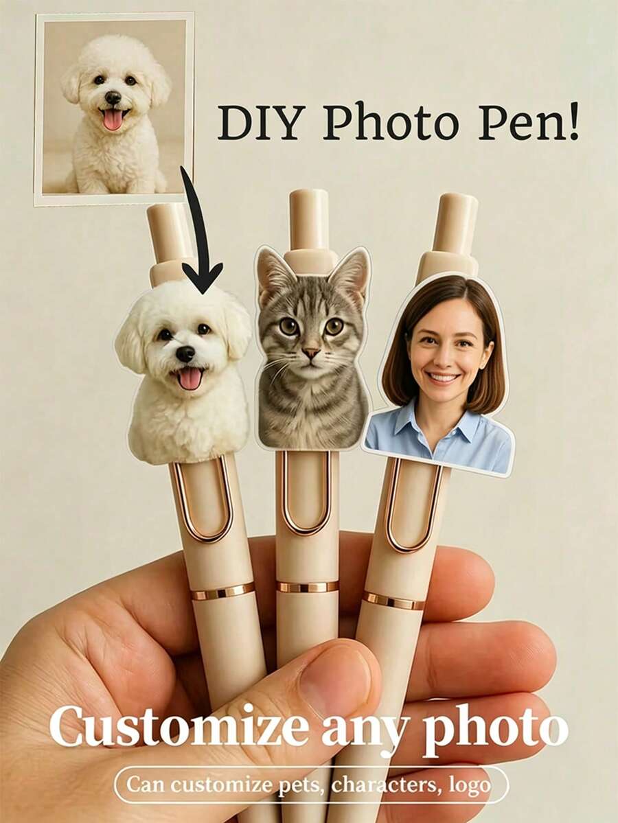 Personalized Photo Ballpoint Pen, DIY Customized Inspirational Ballpoint Pen, Acrylic Pet Photo Printing Stationery, Engraved Gift For Graduation And Teacher Appreciation