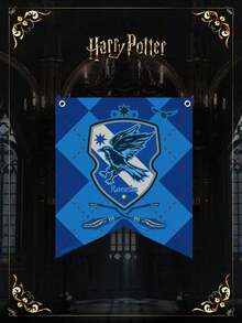 1pc Harry Potter Geometric Badge Banner Flag, And Four House Badge Banner Flag With Tassels, Birthday Party Decoration, Magic World Wall Decor, Suitable For Party Decoration, Holiday Decoration, Scene Arrangement Supplies, Home Office [Official Licensed] - Multicolor - View 12